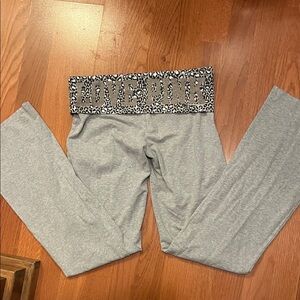 PINK Victoria's Secret Leopard Print Waistband Gray Leggings